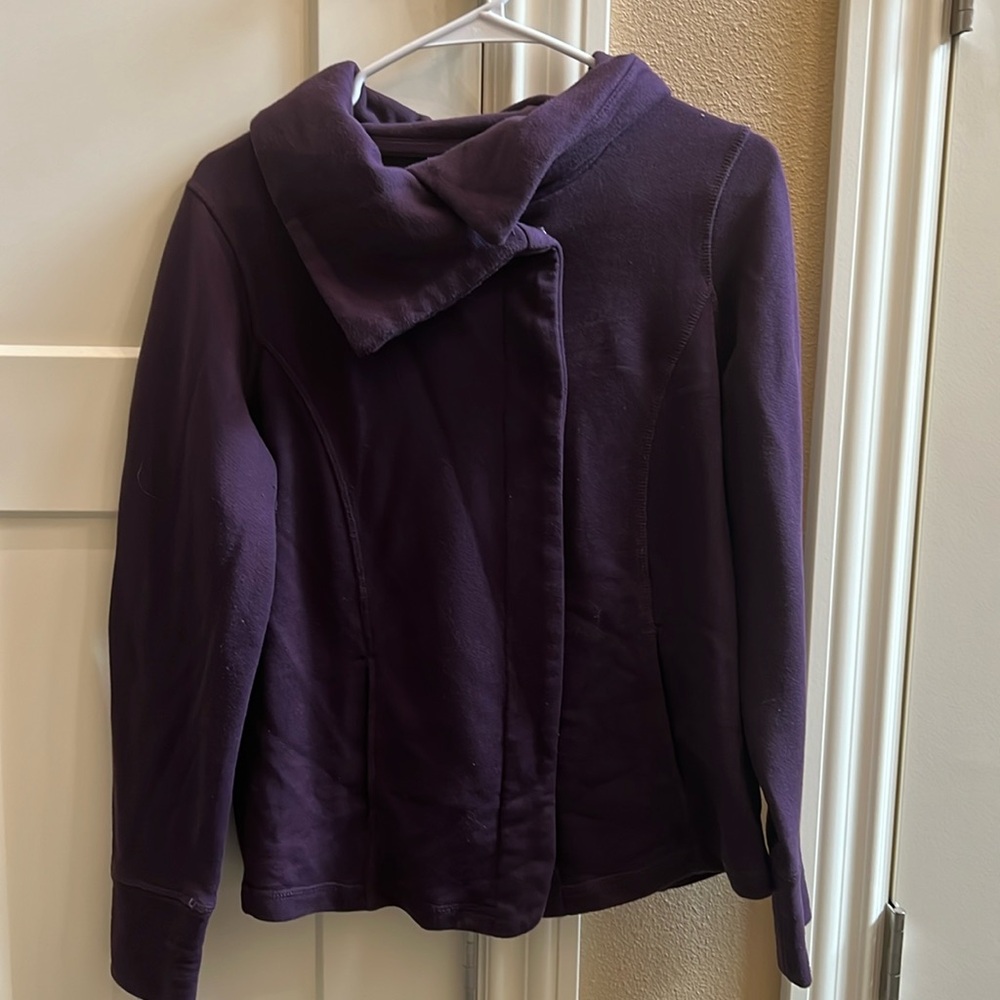 Eddie Bauer jacket button top purple